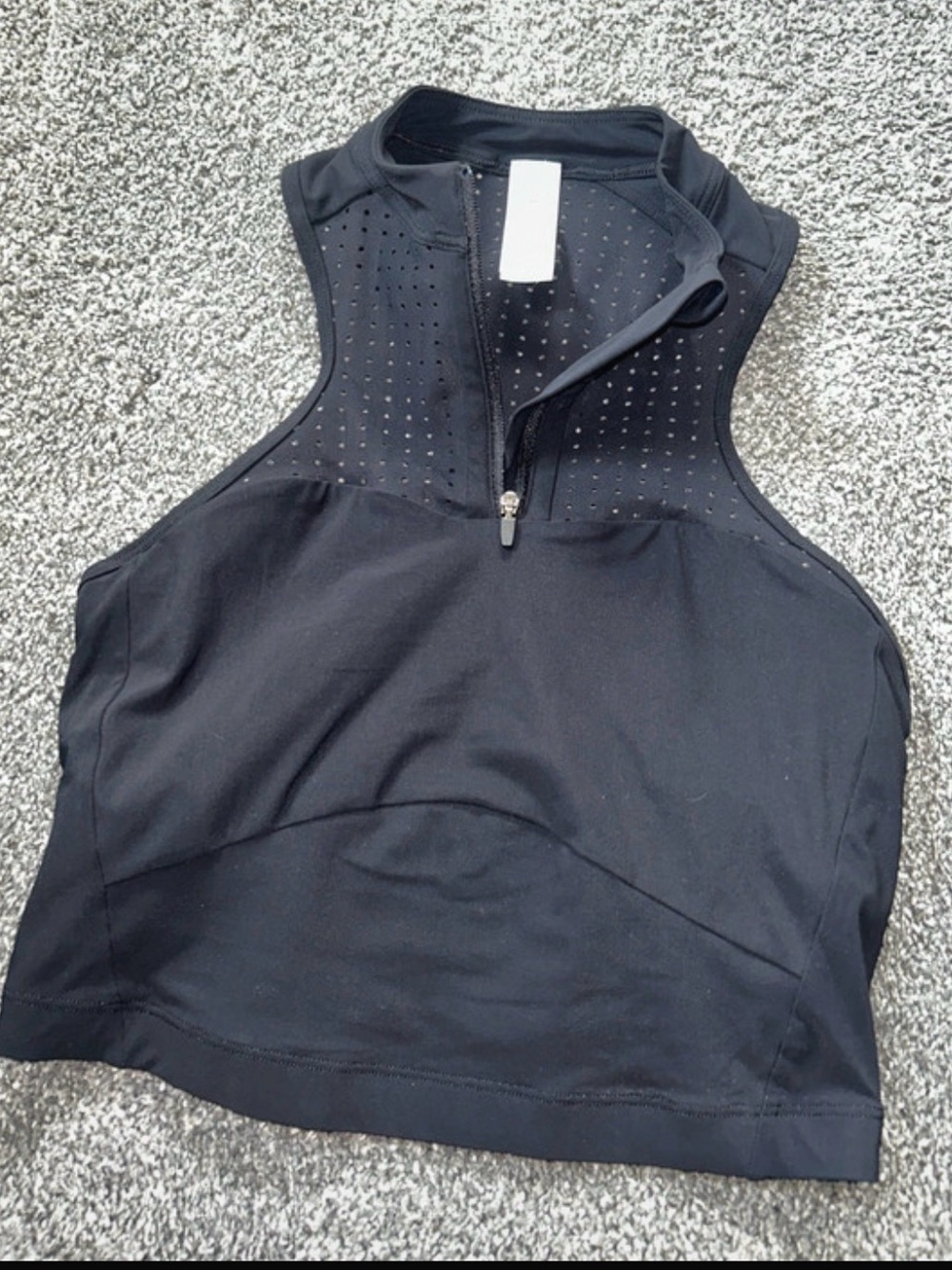 lululemon athletica Black Sleeveless High-Neck Tank with Perforated Panels